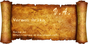 Vermes Arika névjegykártya